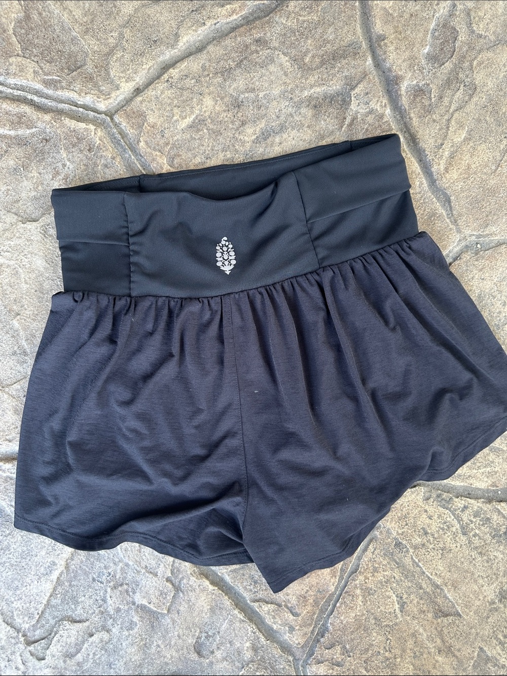 FP Movement by Free People Black High-Waist Athletic Shorts with Logo